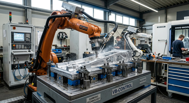 Robotic milling fixturing strategy for vibration control