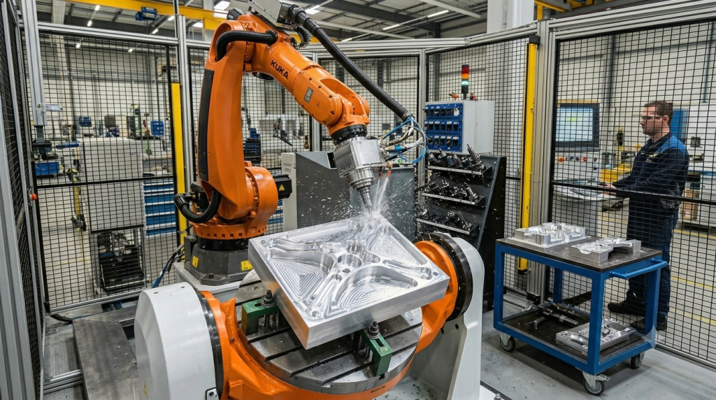 Robotic machining repeatability validation on a custom geometry component