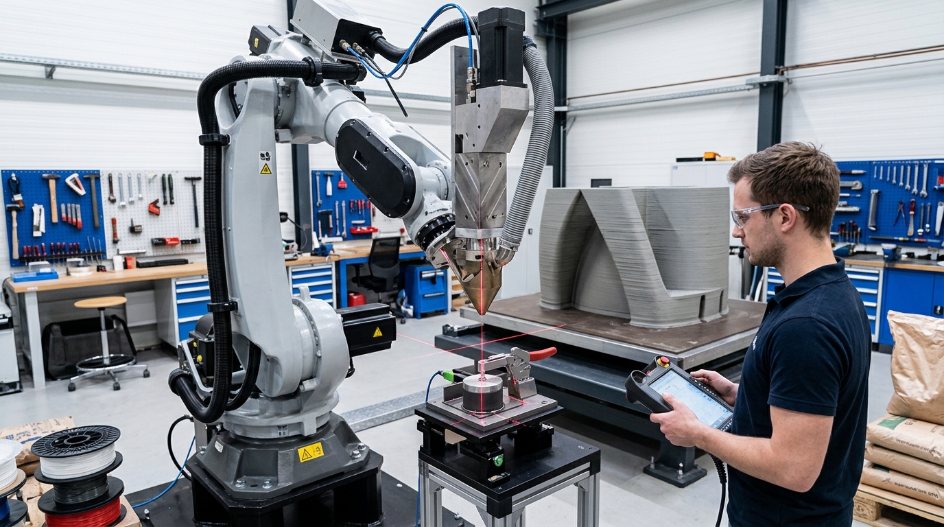 Extruder TCP calibration on an industrial robot used for robotic 3D printing