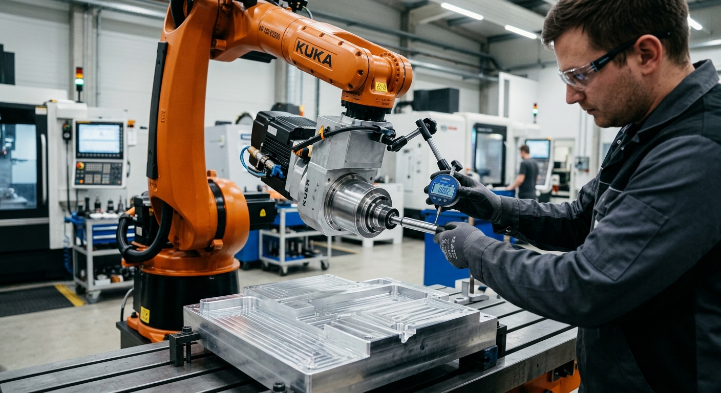 Spindle runout surface finish inspection during robotic milling